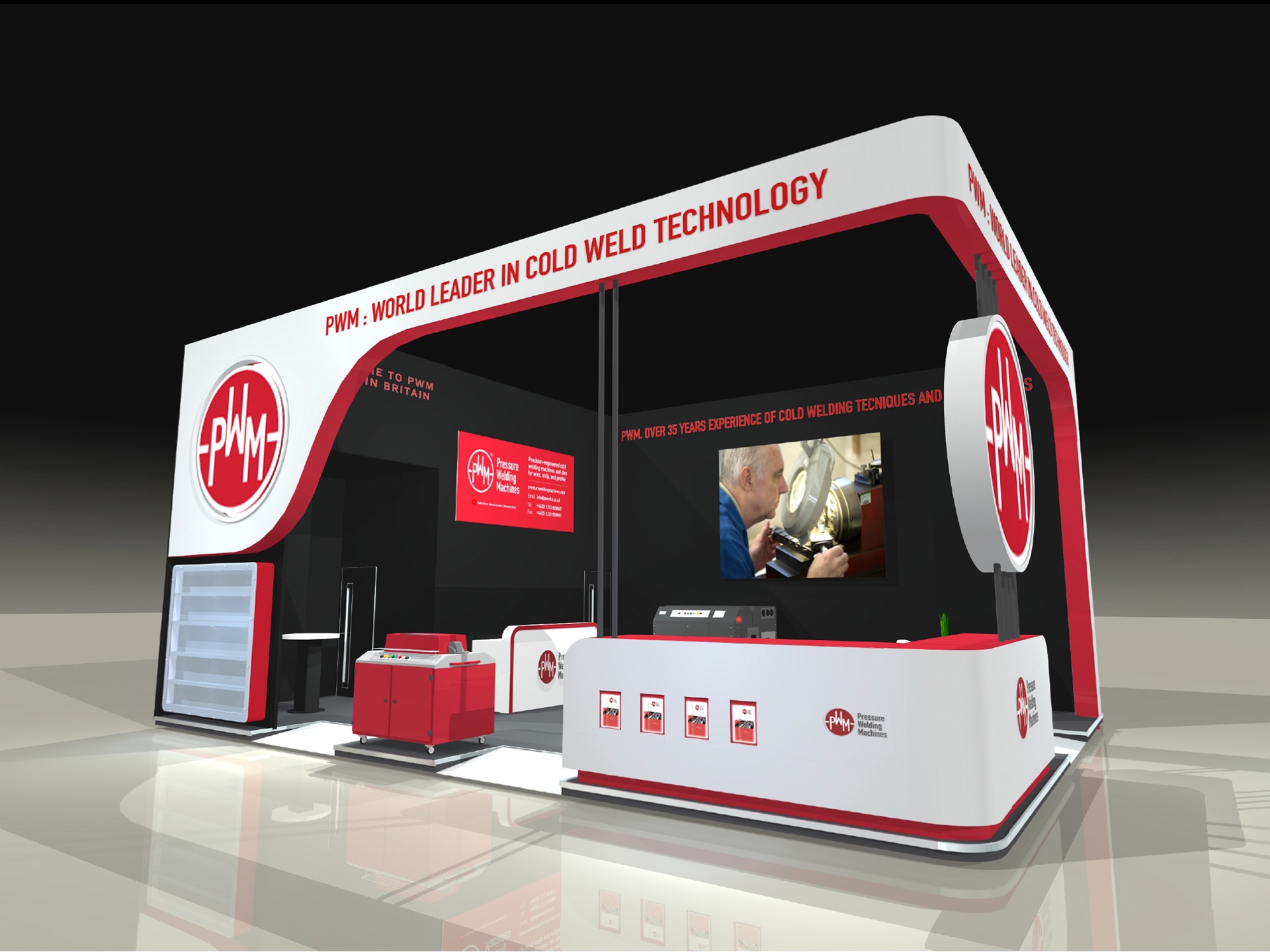 PWM refreshed identity applied to international exhibition graphics