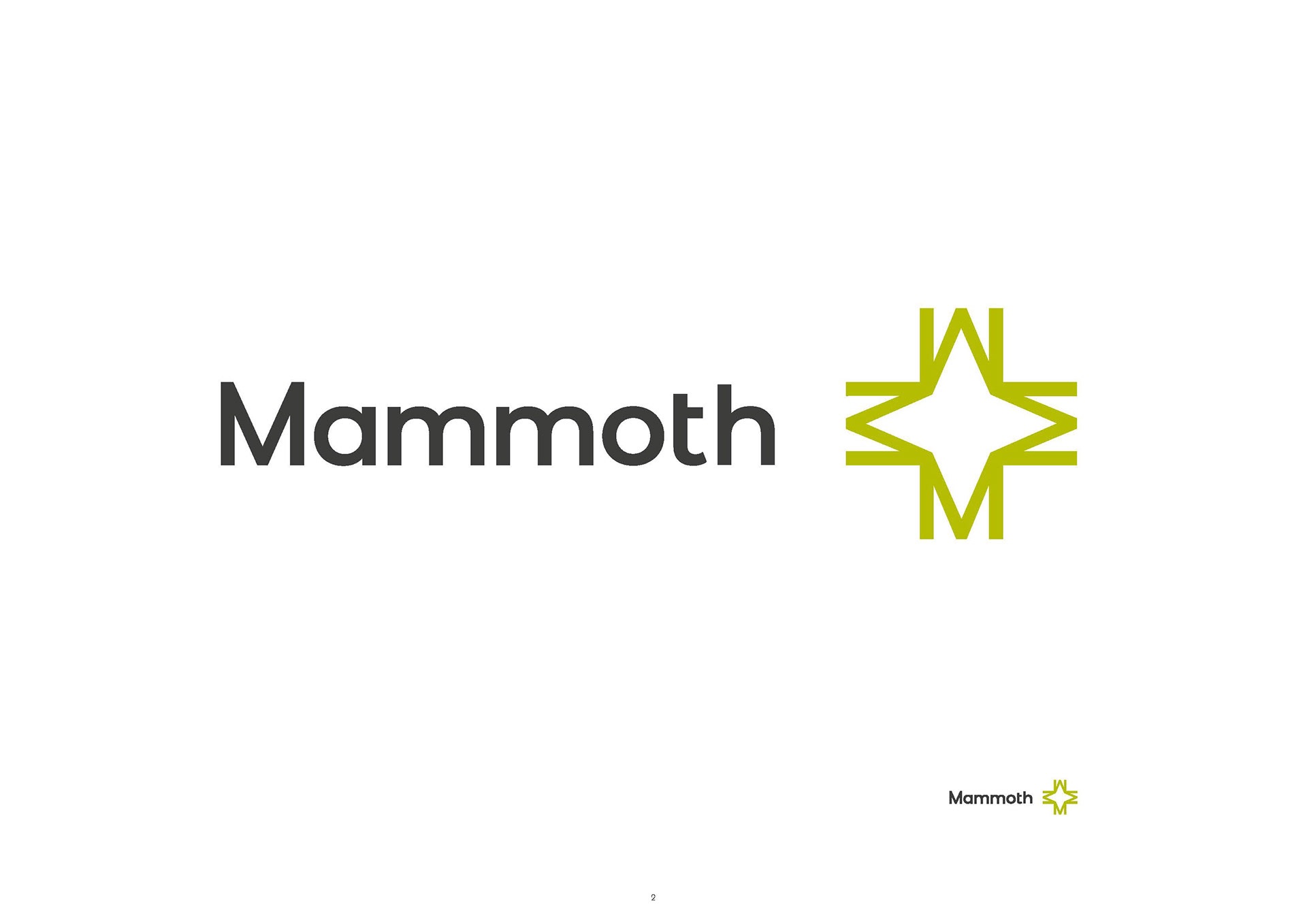Mammoth logo lockups in lime green and charcoal