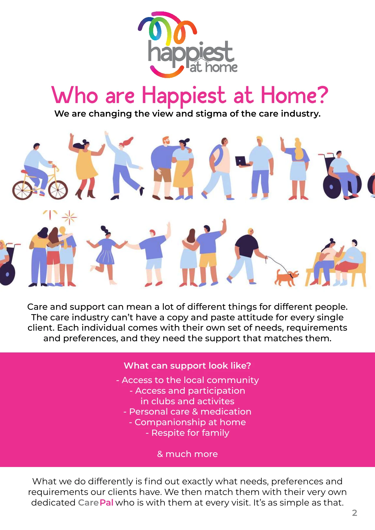 Happiest at Home introductory brochure page