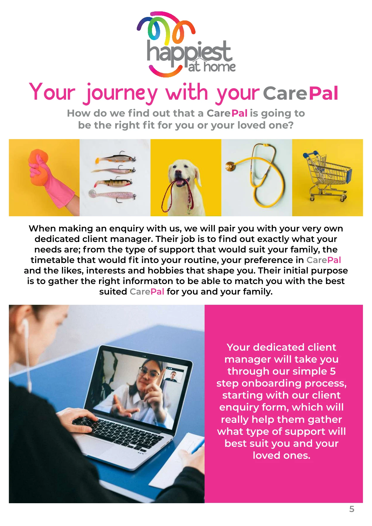 CarePal matching journey explained in the brochure