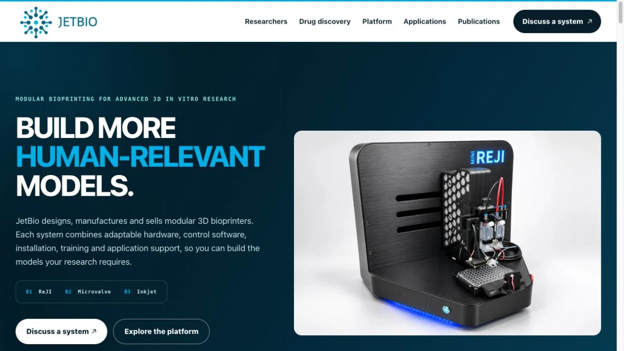 JetBio website in a desktop screen